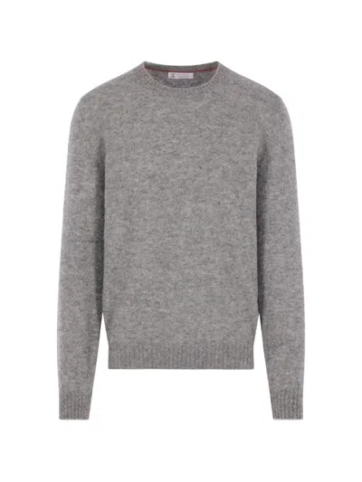 Brunello Cucinelli Cashmere Crewneck Sweater In Gray