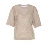 Brunello Cucinelli Sequin-embellished Fine-knit Top In Lessive`