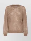 Brunello Cucinelli Mohair-blend Mesh Sweater In Brown