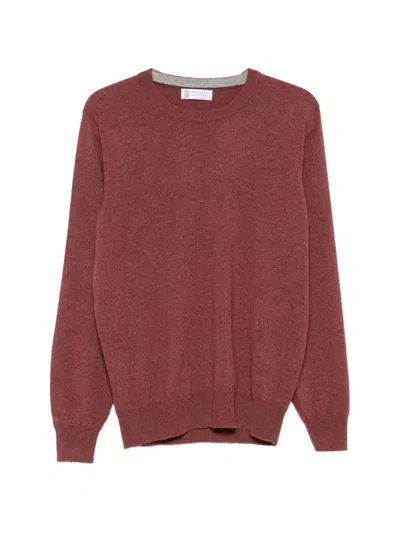 Brunello Cucinelli Crew-neck Long-sleeve Sweater In Multi