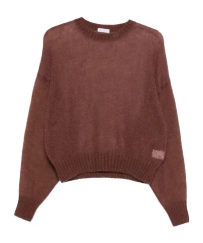 Brunello Cucinelli Crew-neck Sweater In Brown