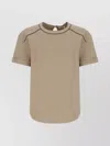 Brunello Cucinelli Crewneck T-shirt With Diamond Cut Brass In Neutral