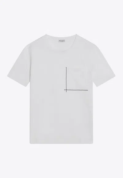 BRUNELLO CUCINELLI CREWNECK T-SHIRT WITH MONILI LINES