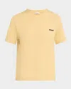 Brunello Cucinelli Crewneck T-shirt With Monili Pocket In Yellow