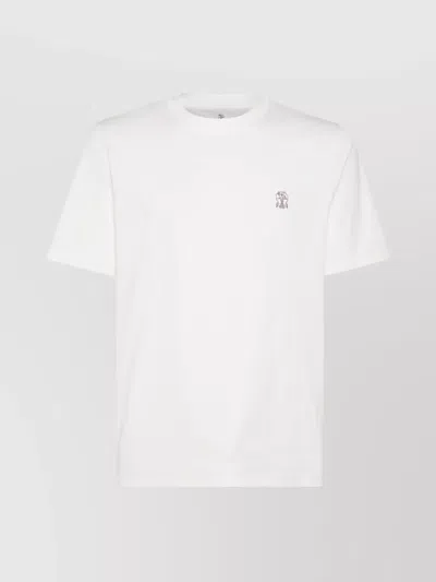 Brunello Cucinelli Crewneck T-shirt With Straight Hem And Soft Fabric In White