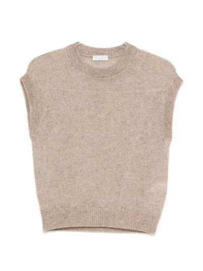 Brunello Cucinelli Crew-neck Vest In Neutral