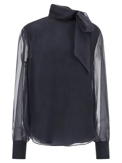 BRUNELLO CUCINELLI CRISPY SILK BLOUSE