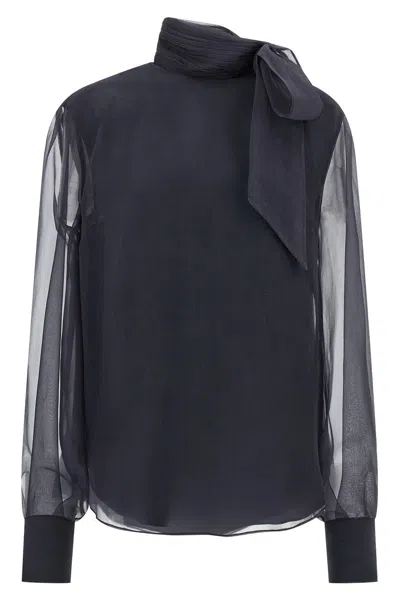 BRUNELLO CUCINELLI CRISPY SILK BLOUSE