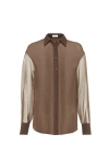Brunello Cucinelli Crispy Silk Shirt In Multi