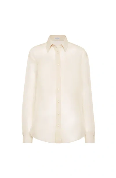 Brunello Cucinelli Crispy Silk Shirt In Multi