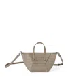 Brunello Cucinelli Croc-embossed Leather Duo Mini Bag In Gray