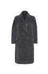 Brunello Cucinelli Crocodile-effect Coat In Gray