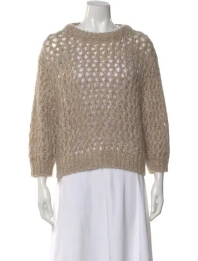 Pre-owned Brunello Cucinelli Crochet Crew Neck Sweater