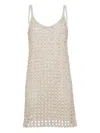 Brunello Cucinelli Dazzling Embroidery Dress In White