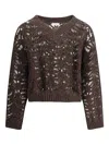 Brunello Cucinelli Women Linen Sweater In Brown