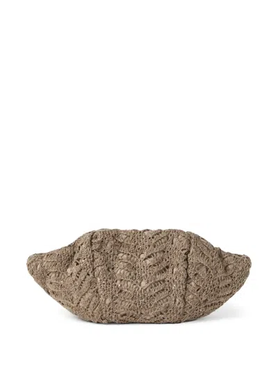 BRUNELLO CUCINELLI CROCHET-PANEL CROSS BODY BAG