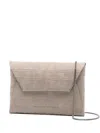 Brunello Cucinelli Crocodile-embossed Chain Clutch Bag