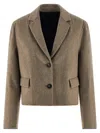 Brunello Cucinelli Single-breasted Wool Blazer In Brown