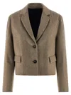 Brunello Cucinelli Single-breasted Wool Blazer In Brown