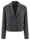Brunello Cucinelli 'crop' Blazer In Gray