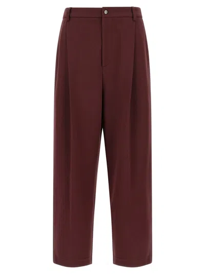Brunello Cucinelli Crop Joggers In Burgundy