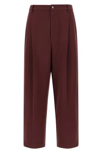 Brunello Cucinelli 'crop' Joggers In Burgundy