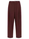 Brunello Cucinelli Cropped Trousers With Elastic Waistband And Pockets In Brown