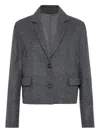 Brunello Cucinelli Fluid Wool Double-faced Crop Jacket