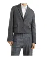 Brunello Cucinelli Double Virgin Wool Cropped Blazer In Gray