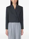 Brunello Cucinelli Cropped Blazer In Gray