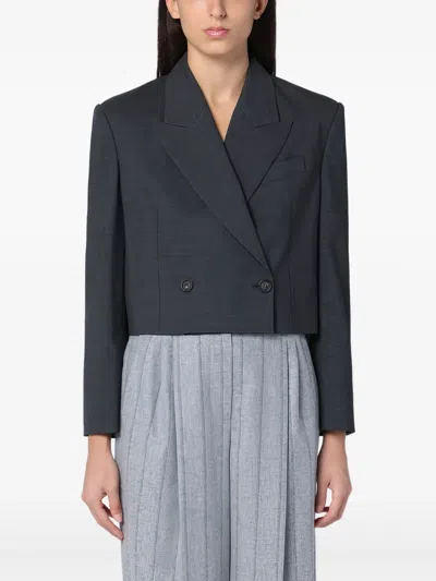Brunello Cucinelli Cropped Blazer In Gray