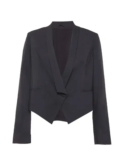 Pre-owned Brunello Cucinelli Cropped Blazer In Gray