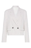 Brunello Cucinelli Cropped Blazer In Tobacco