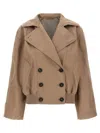 Brunello Cucinelli Cropped Caban In Multi