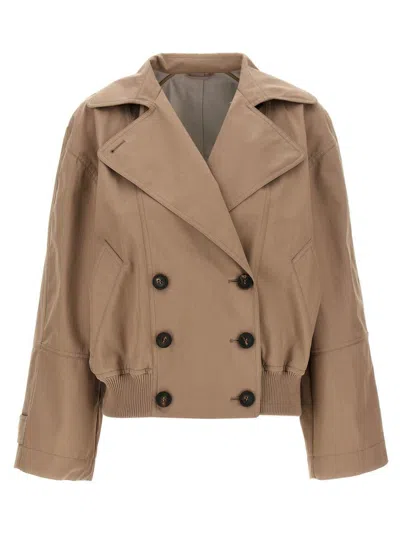 Brunello Cucinelli Cropped Caban In Multi
