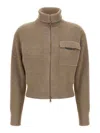 Brunello Cucinelli Cropped Cardigan In Brown