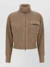 Brunello Cucinelli Cropped Cardigan With Shiny Flap Detail