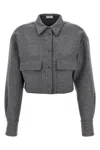 Brunello Cucinelli Cropped Brushed-wool Jacket In C6081