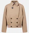 Brunello Cucinelli Cropped Cotton-blend Gabardine Jacket In Beige