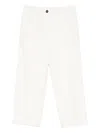 Brunello Cucinelli Cropped Cotton Trousers In White