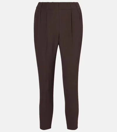 Brunello Cucinelli Cropped Crêpe Slim Pants