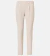 Brunello Cucinelli Cropped Crêpe Slim Pants In Beige