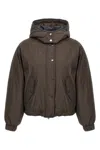 Brunello Cucinelli Cropped Down Jacket Casual Jackets And Parka Brown In Brown