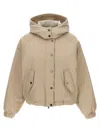 Brunello Cucinelli Cropped High Collar Quilted Jacket In Neutral