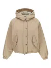 Brunello Cucinelli Cropped High Collar Quilted Jacket