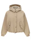 Brunello Cucinelli Cropped High Collar Quilted Jacket