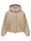 Brunello Cucinelli Cropped High Collar Quilted Jacket In Neutral