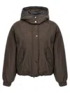 Brunello Cucinelli Cropped Down Jacket Casual Jackets And Parka Brown In Brown
