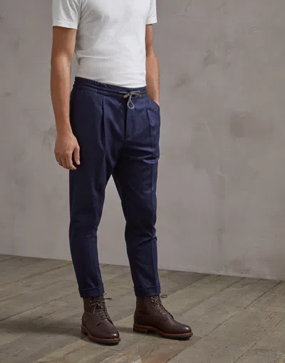Brunello Cucinelli Cropped Drawstring Trousers In Black
