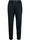 Brunello Cucinelli Cropped Drawstring-waistband Trousers In Blue